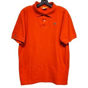 Vintage LACOSTE Polo Shirt Mens 2 Orange Casual Classic Fit Athleisure Outdoor